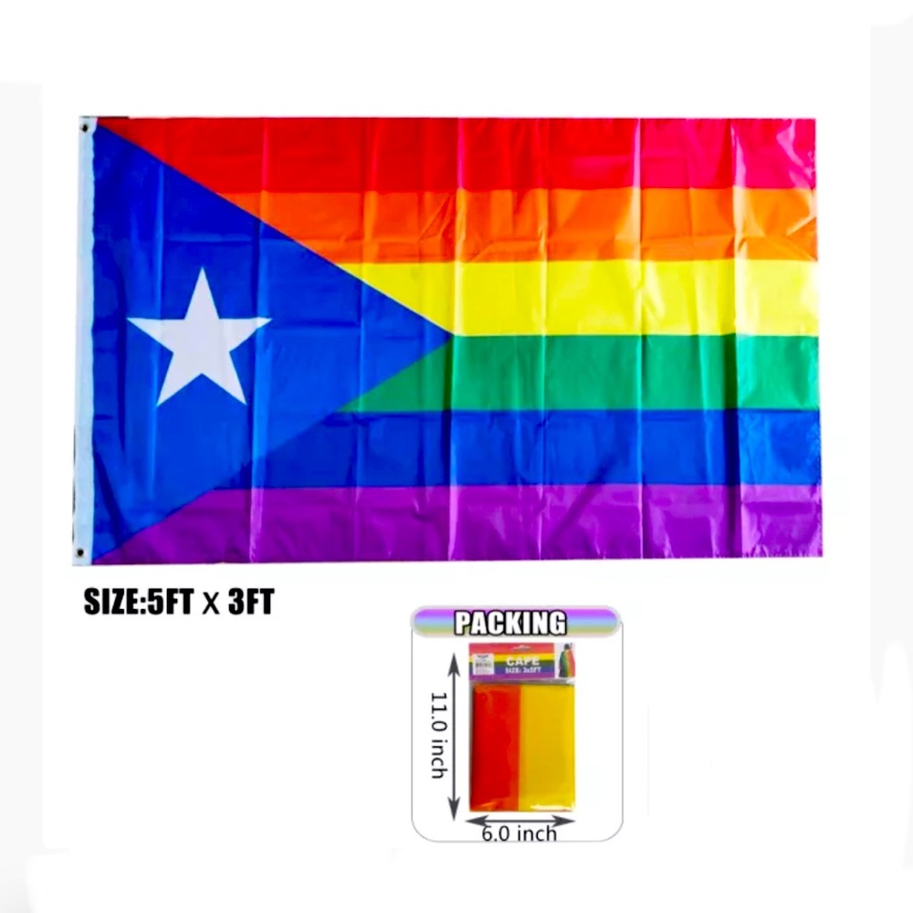 Puerto Rico Boricua rainbow pride flag